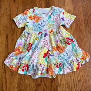 Posh Peanut Disney little mermaid twirl dress onesie 6-12 mos.